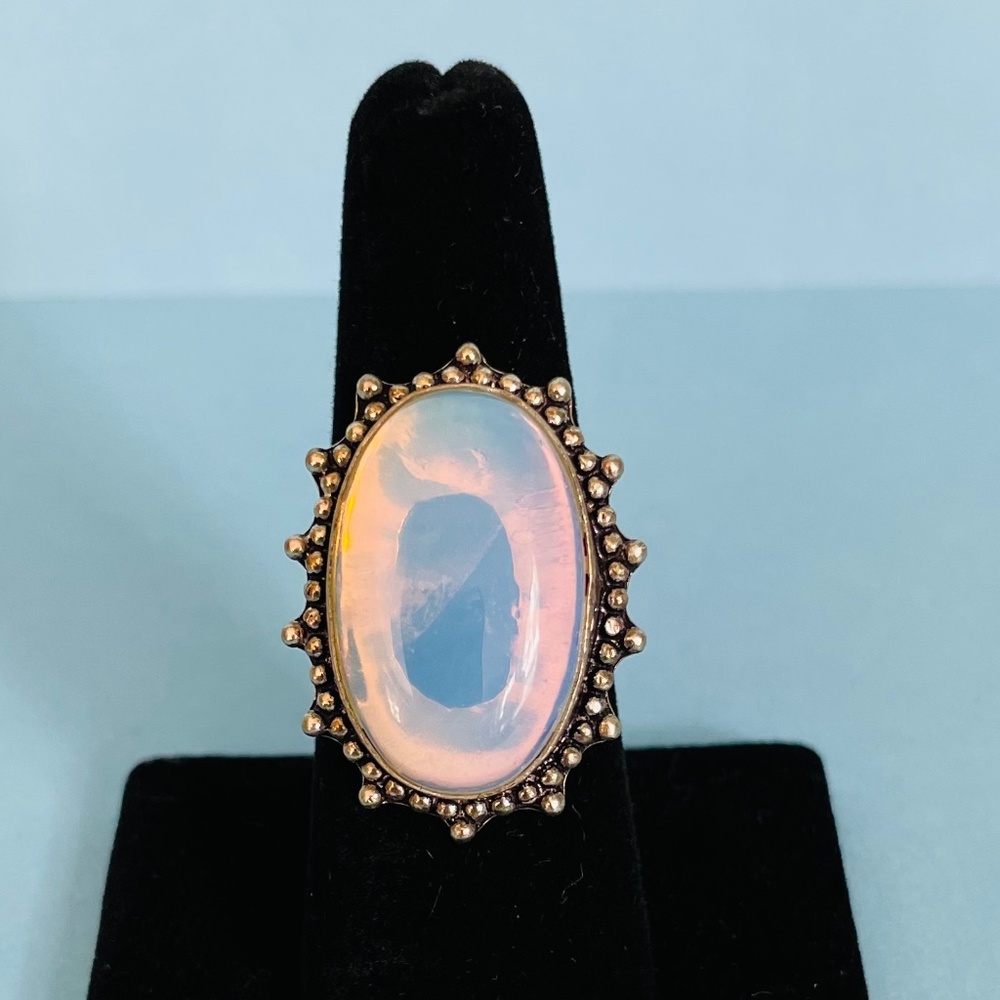Size 7.5 Opalite Silver Plated Ring
